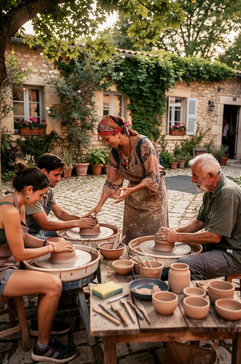 Пара наслаждается прогулкой по живописным улицам маленького города США с традиционной архитектурой